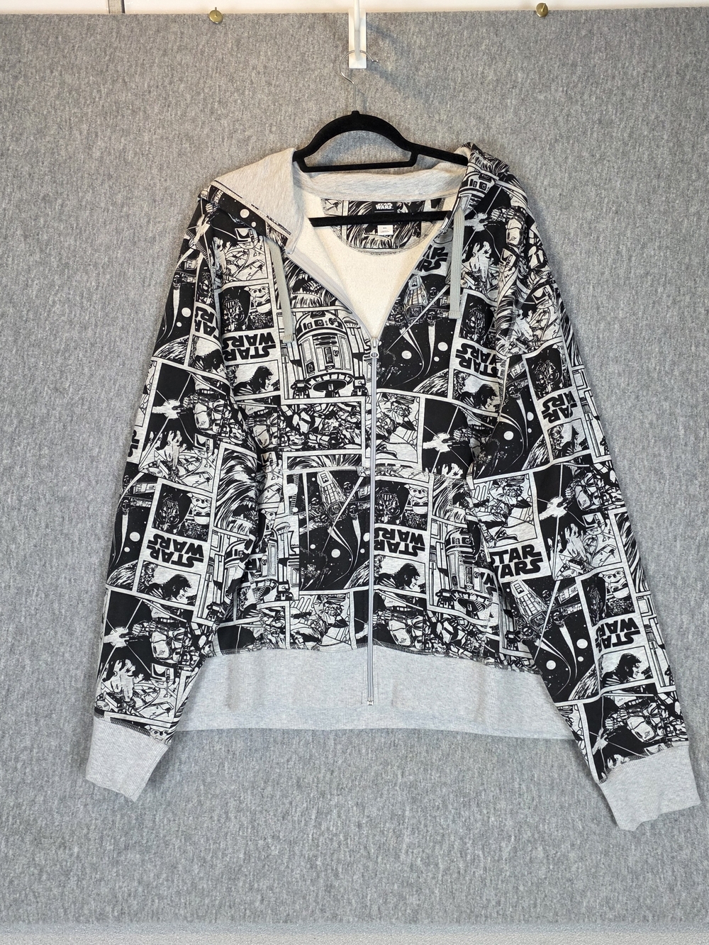 NEW Star Wars Amazon Essential Comic-Print Zip-Up Hoodie Sweatshirt Men's XXL